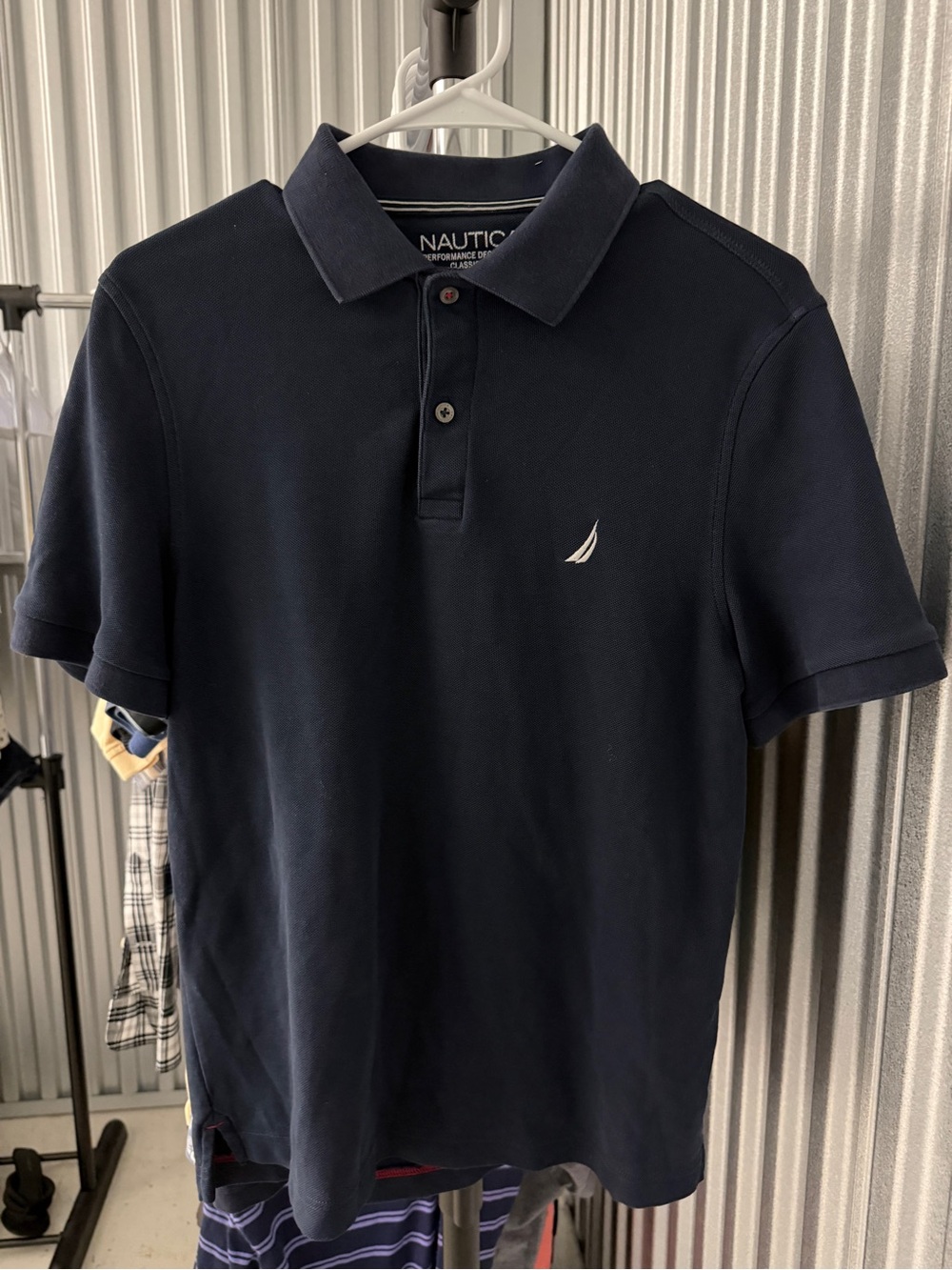 Nautica Men's Dark Navy Polo with Embroidered Sail Logo